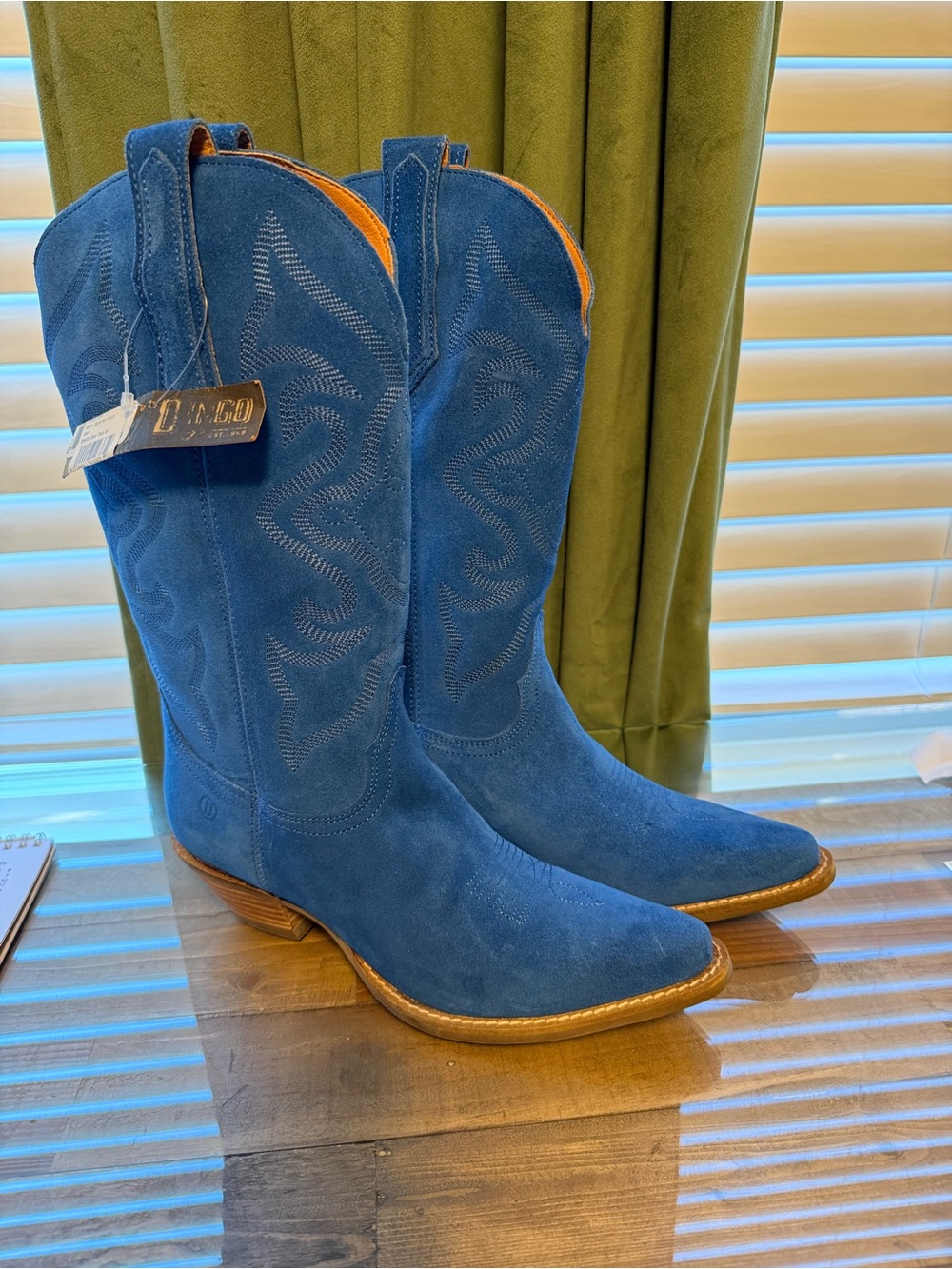 Dingo Blue Out West Leather Western Boots (7.5)